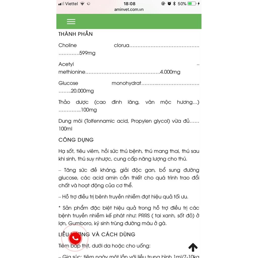 Gluco K C aminvet - chỉ dùng trong thú y