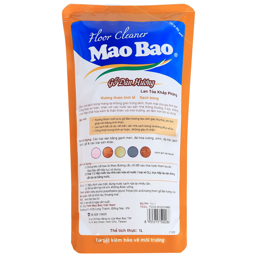 Nước Lau Sàn Gỗ Đàn Hương Mao Bao 1L