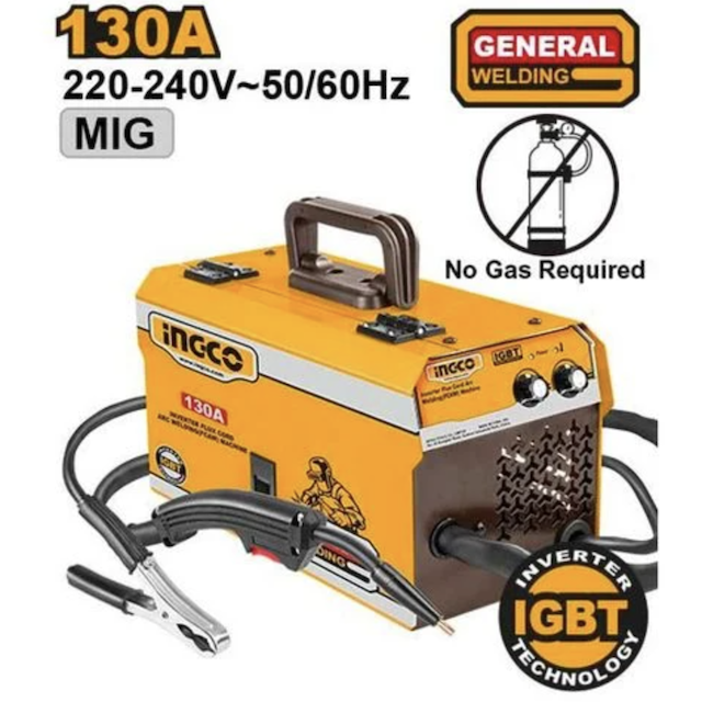 MÁY HÀN ĐIỆN TỬ MIG 130A (SỬ DỤNG DÂY HÀN CÓ THUỐC) INGCO ING-FC13012 - HÀNG CHÍNH HÃNG