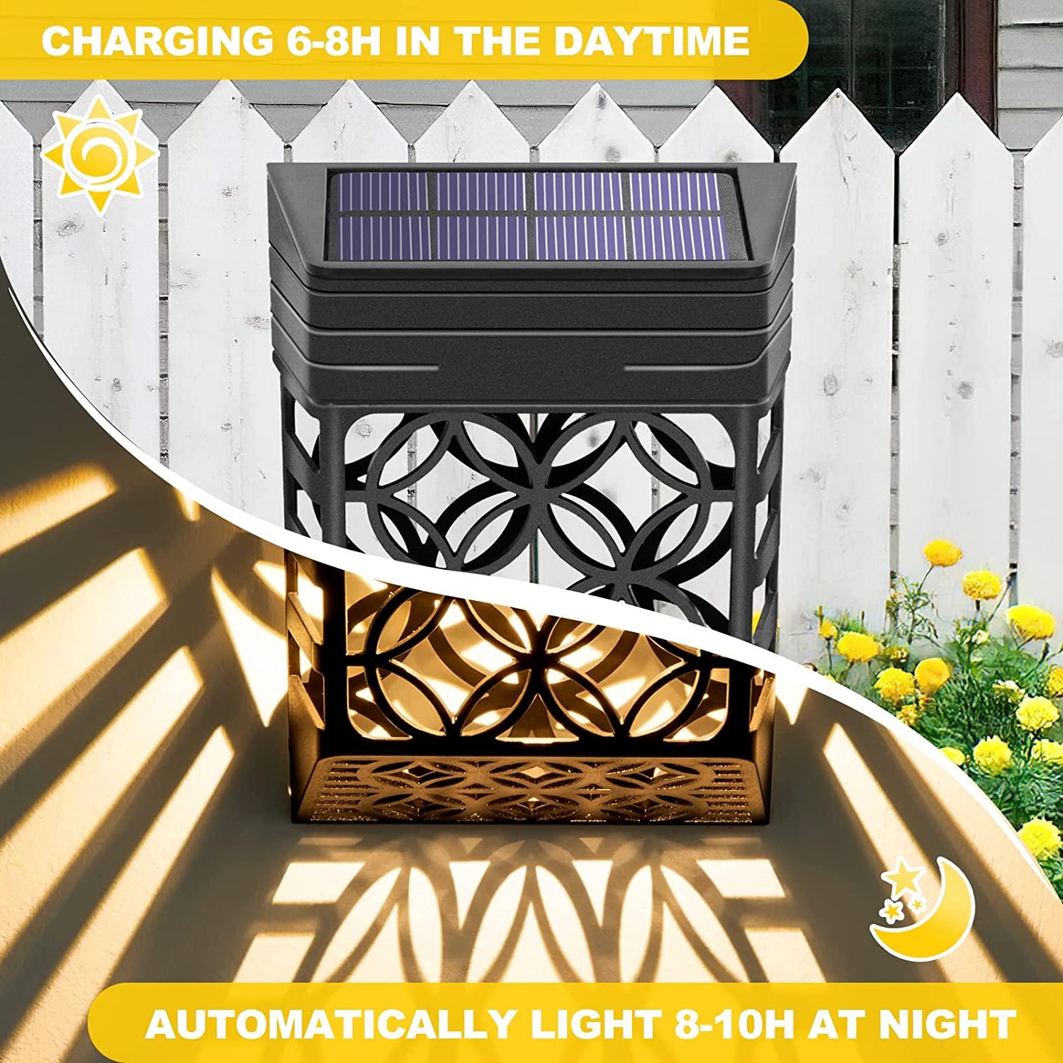 Ánh đèn hàng rào mặt trời, vườn đèn huỳnh quang ngoài trời IP54, vườn cây tường bên ngoài, nhà tắm, sân vườn đèn LED, sân vườn đèn sân thượng rộng mở.