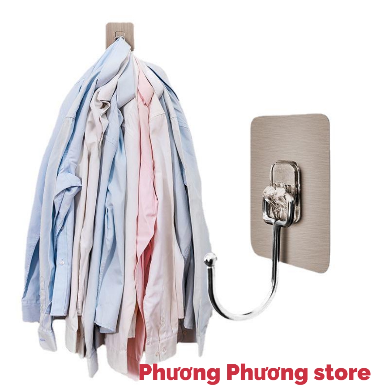 Móc Dán Tường Cao Cấp , Móc Dính Tường Treo Đồ Nặng Siêu Dính Inox 304 - Treo Thớt, Nồi Niêu Xong Chảo, Treo Đồ Đa Năng