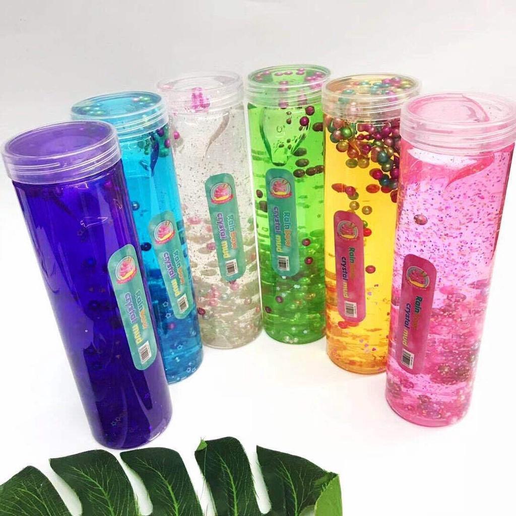 Slime cốm xốp thuỷ tinh NG0C TRAI hộp trụ to tròn 420g 20cm nhũ kim tuyến đa dạng Đồ chơi slam hũ chất nhầy ma thuật squ