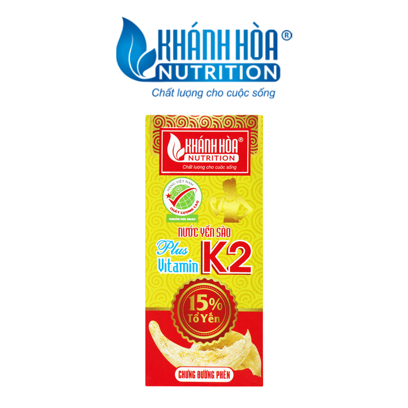 Nước Yến Sào Khánh Hòa Nutrition 15% Tổ Yến Bổ Sung Vitamin K2 - Lọ 125ml