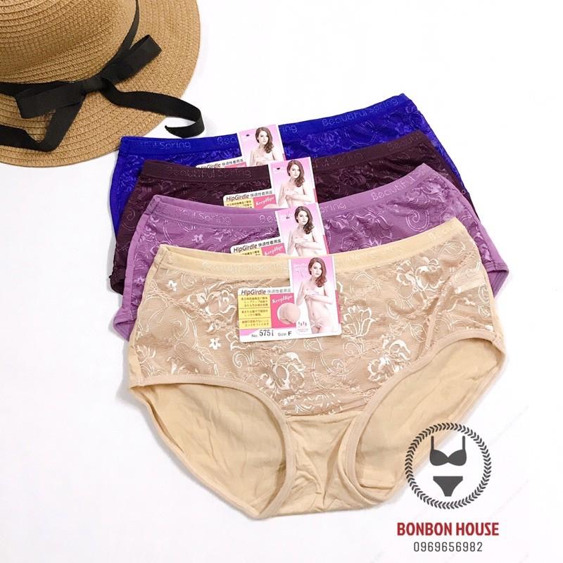 Quần Lót Big Size Cotton Phối Ren Cạp Cao