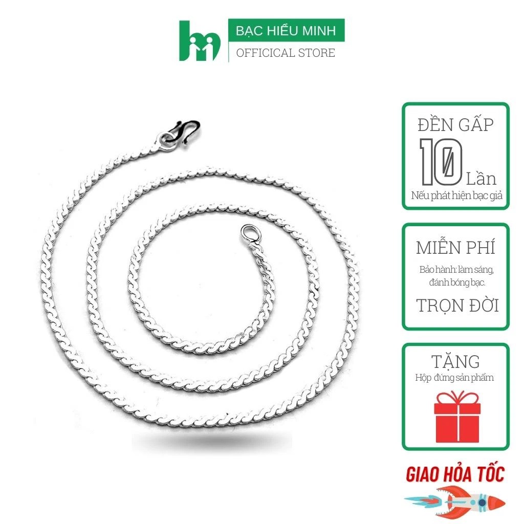 Dây Chuyền Nam Bạc Hiểu Minh DBN025S Bạc Ta 4 chỉ 1 dài 58- 60cm