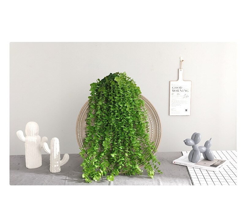Dây Leo cúc tần ấn độ lá to - Size dài từ 90cm đến 120cm - Cây giả, hoa lụa Decor trang trí nhà cửa