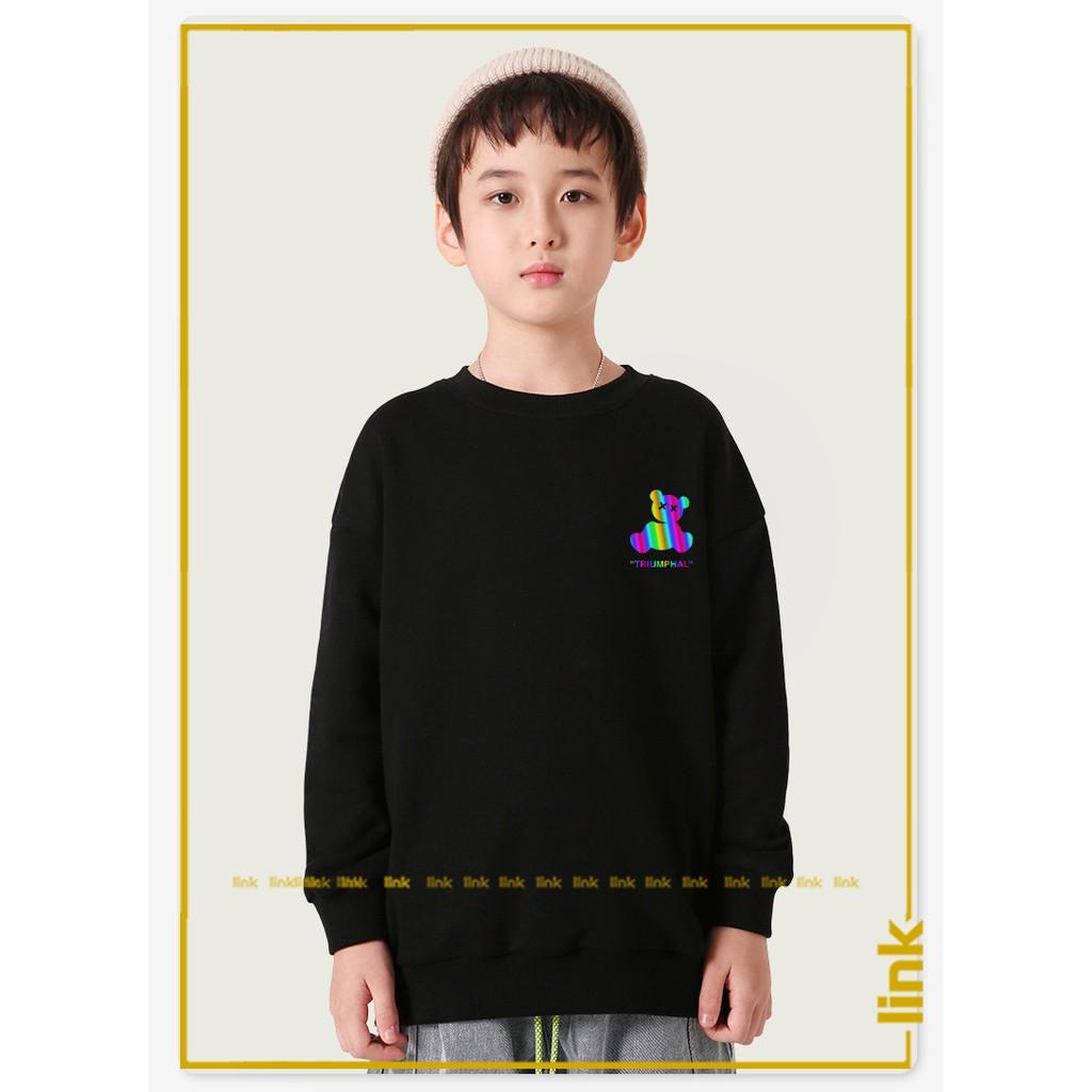 Áo sweater trẻ em phản quang Gấu cute thời trang cho bé