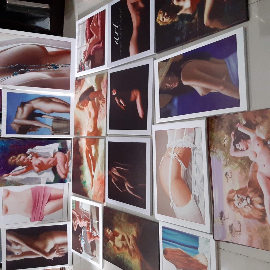 Bộ 3 tranh treo tường phòng khách “Biển xám hoàng hôn” | Tranh trang trí hiện đại W3463