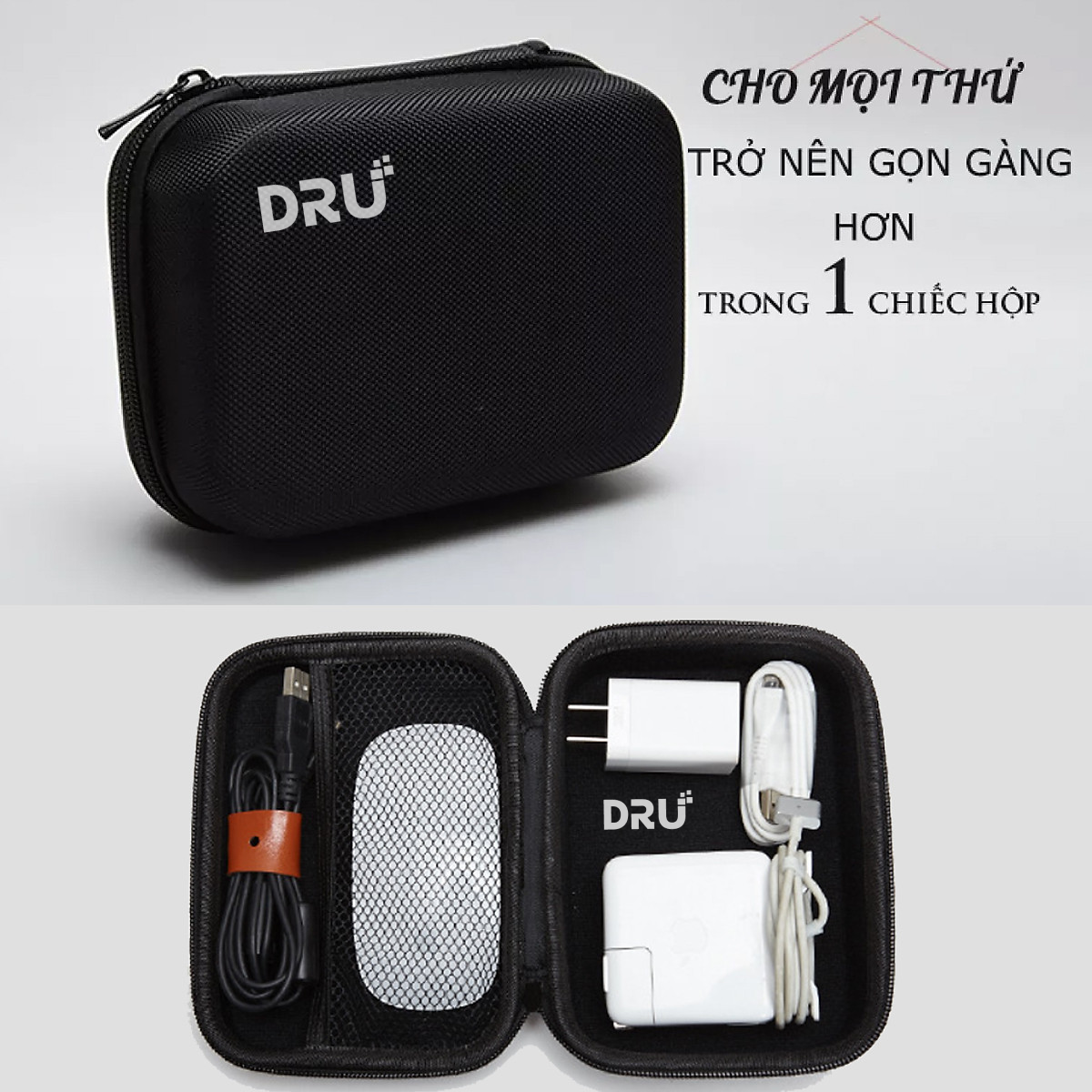Hộp/ Túi đựng sạc và phụ kiện dành cho Macbook DRU - Hàng chính hãng