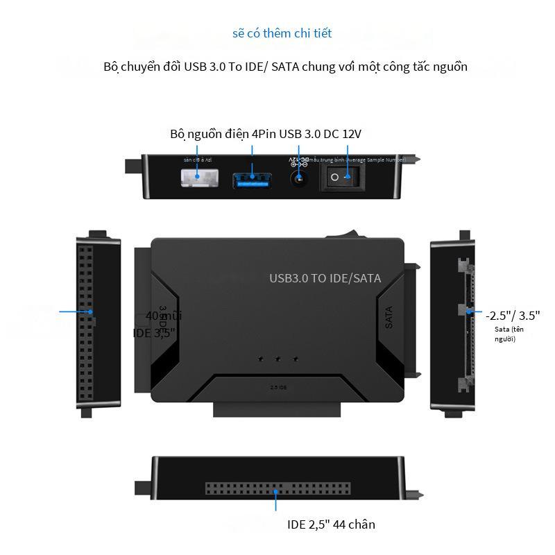 Bộ chuyển đổi đĩa cứng USB3.0 giá thấp nhất ba mục đích USB3.0 sang SATA/IDE dòng dễ điều khiển dòng đa chức năng dễ điều khiển