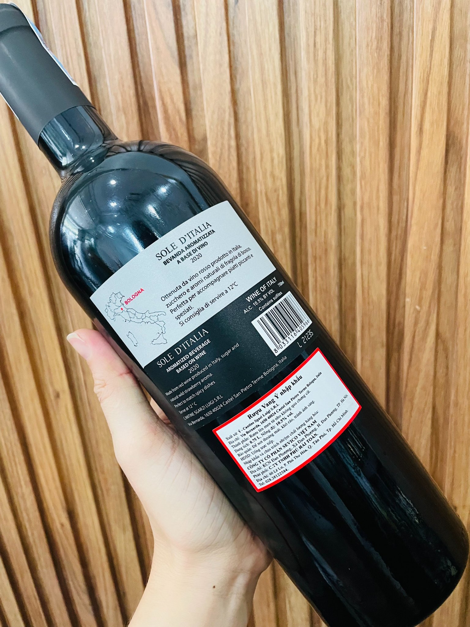 Vang Ý Ngọt Sole'D Italia 10,5%