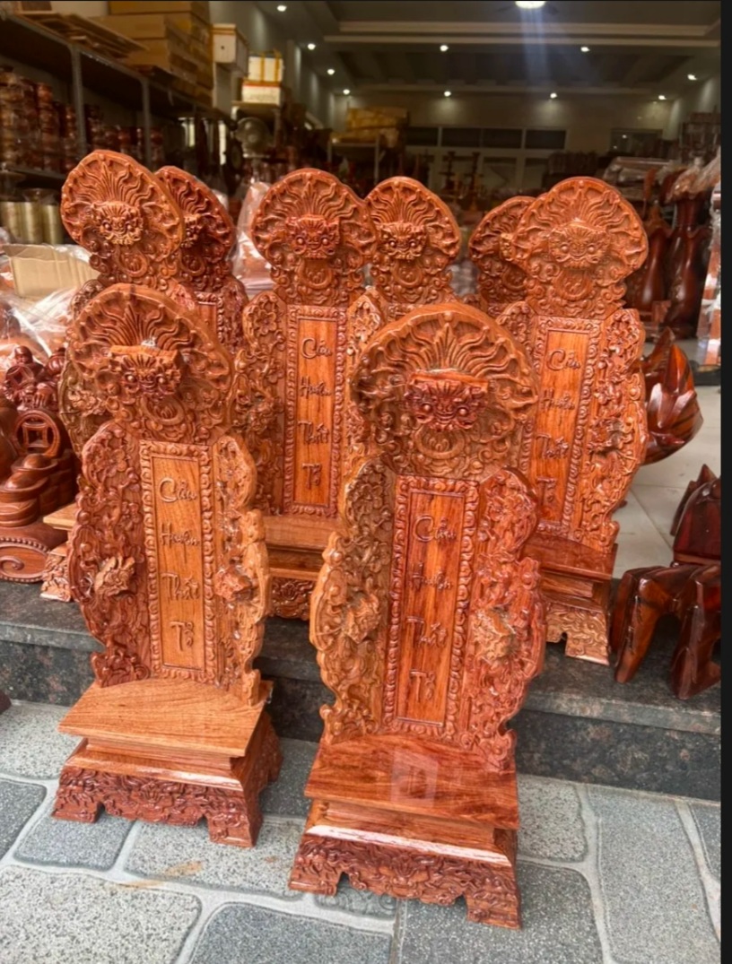 Bài vị cửu huyền thất tổ gia tiên gỗ hương cao 61 cm