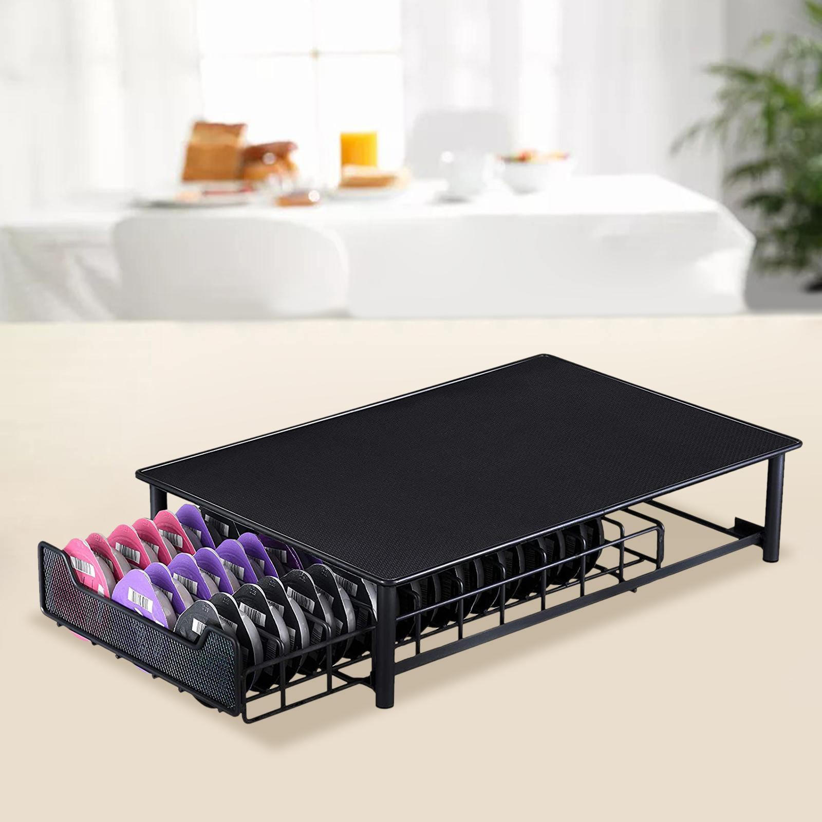 Iron Coffee Drawer Coffee Shelves Capsules Holder, for Office Cafe Home Bar Kitchen