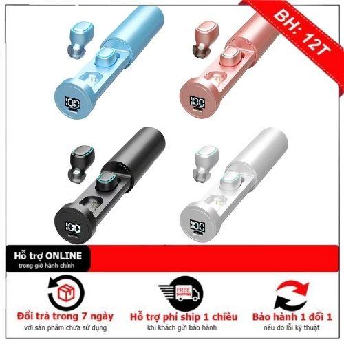 Tai nghe không dây Bluetooth 5.2 chống nước Trụ Tròn BL21, định vị, đổi tên, thao tác chạm cảm ứng, đèn pin, dùng cho các dòng điện thoại và laptop [Hỏa Tốc