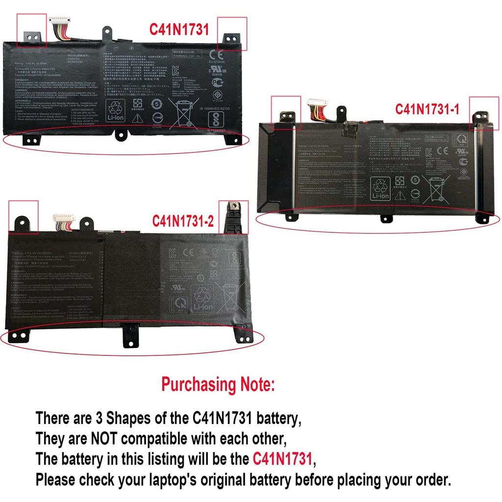 Pin Battery Dùng Cho Laptop Asus GL704GM GL704GV C41N1731 (Original) 66Wh