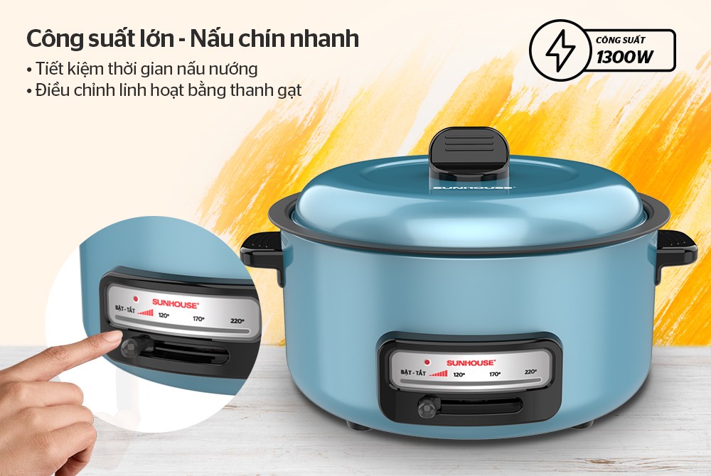 Lẩu Điện SUNHOUSE SHD4527 3.5L- Hàng chính hãng