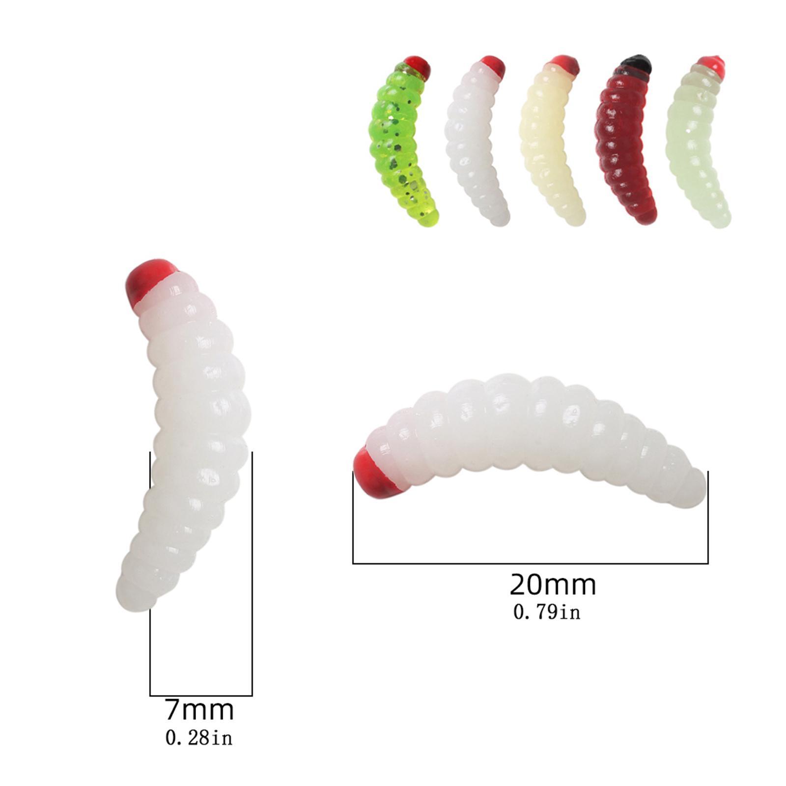 100 Pieces Fishing Lures Baits Soft Fishing Lures for Freshwater Portable for Bass Trout Professional Jig Fishing Gear Simulation Worm Grub