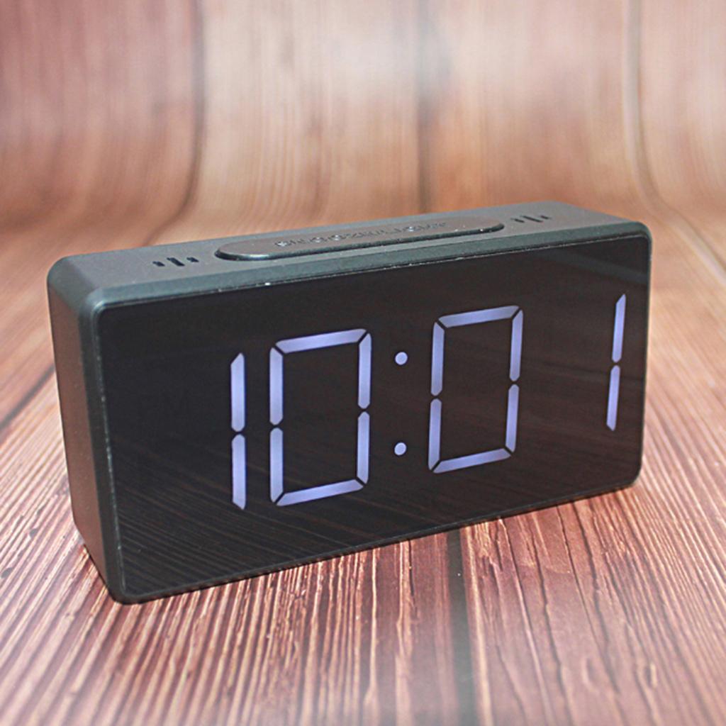 2x LED Digital Alarm Clock 12/24 H Display USB Charger Port for Home Travel