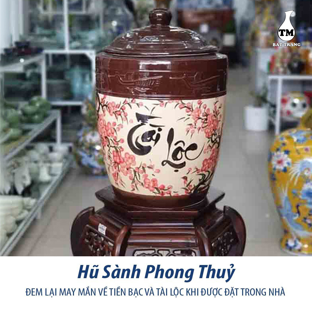 Hủ sứ đựng gạo, ngâm rươu, chứa thực phẩm khô gốm sứ Bát Tràng hình con hạc