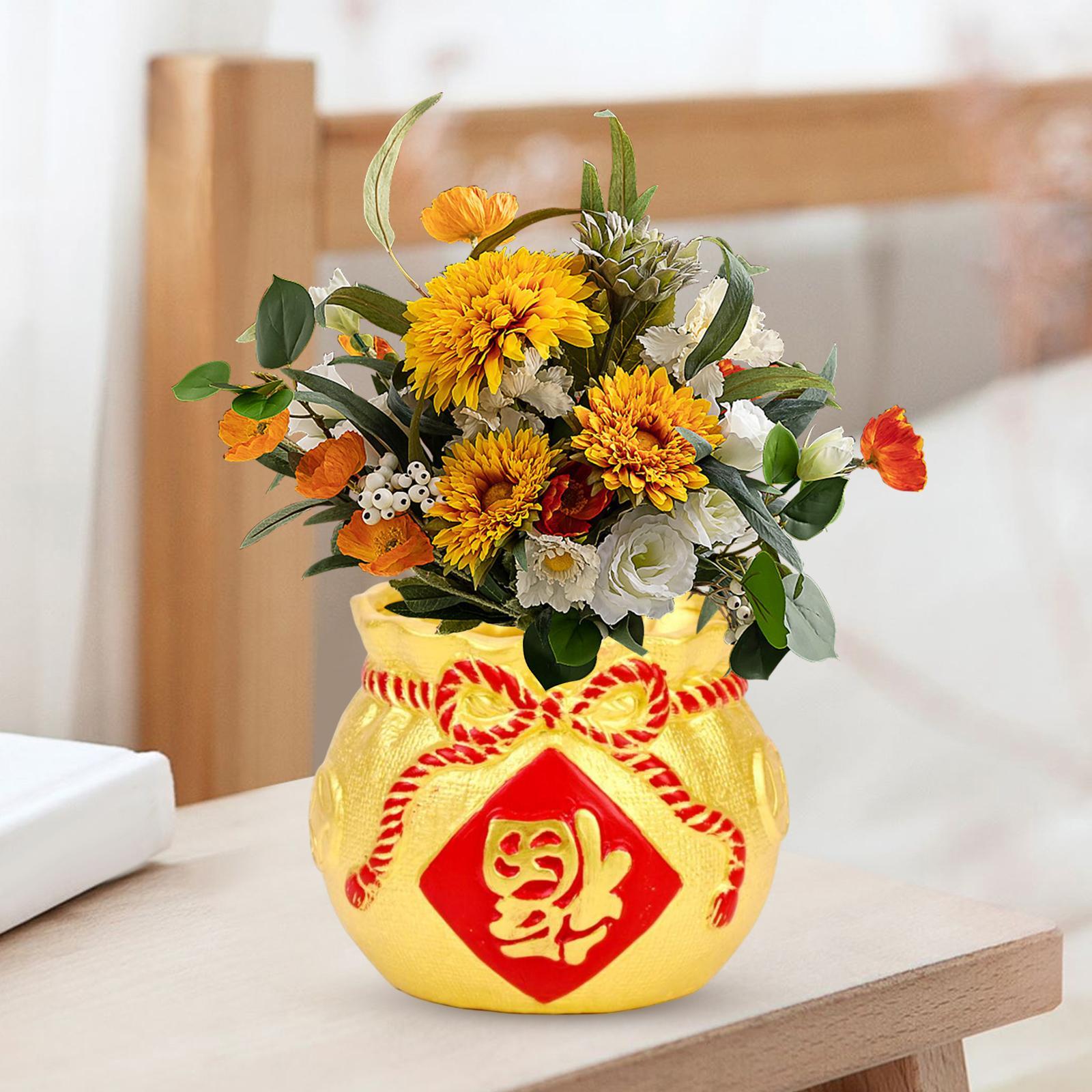 Flower Vase Planter Pot  Shape Feng Shui Art for Home Living Room