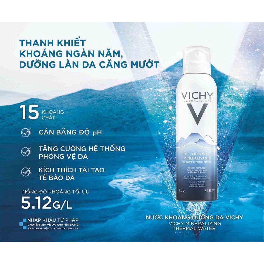 Xịt Khoáng Dưỡng Da Vichy Thermal Mineralizing Water 300ml (Tặng băng đô mèo xinh xắn)