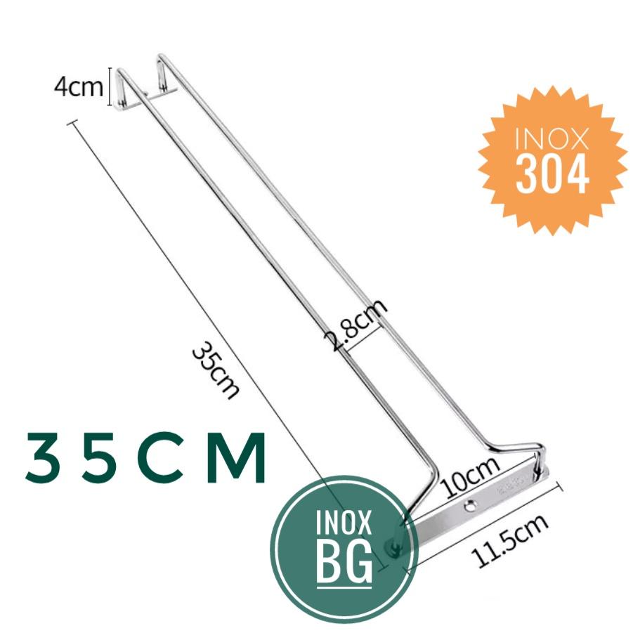 Treo ly, Gài ly 1/2/3 hàng inox304 cho tủ sâu 35cm