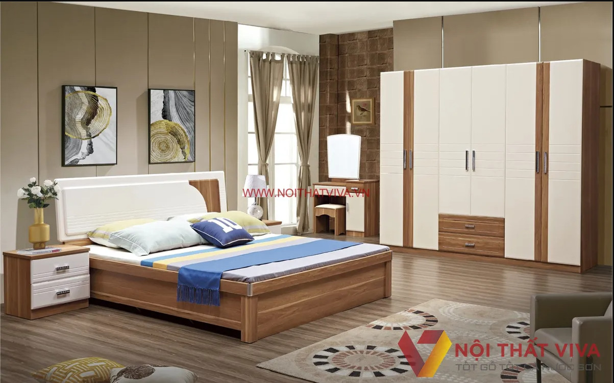 Combo Giường Tủ Thông Minh Gỗ MDF Phủ Melamine Sang Trọng Hiện Đại