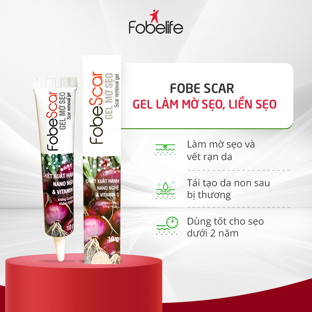 Gel Bôi Làm Mờ Vết Sẹo Do Tổn Thương Da Vết Rạn Da Fobe Scar - Tuýp 10 gram