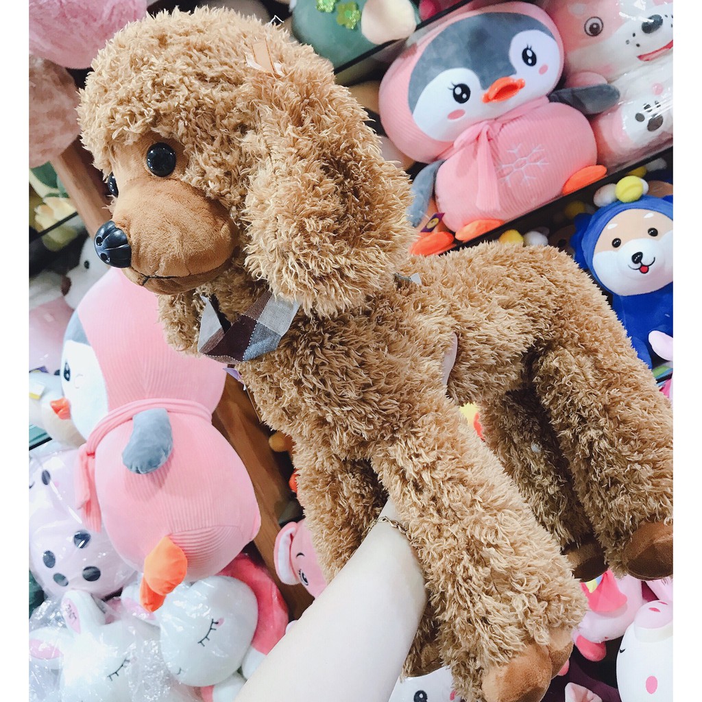 Gấu bông chó Poodle lông xù cao cấp, quà tặng thú nhồi bông hàng nhập khẩu