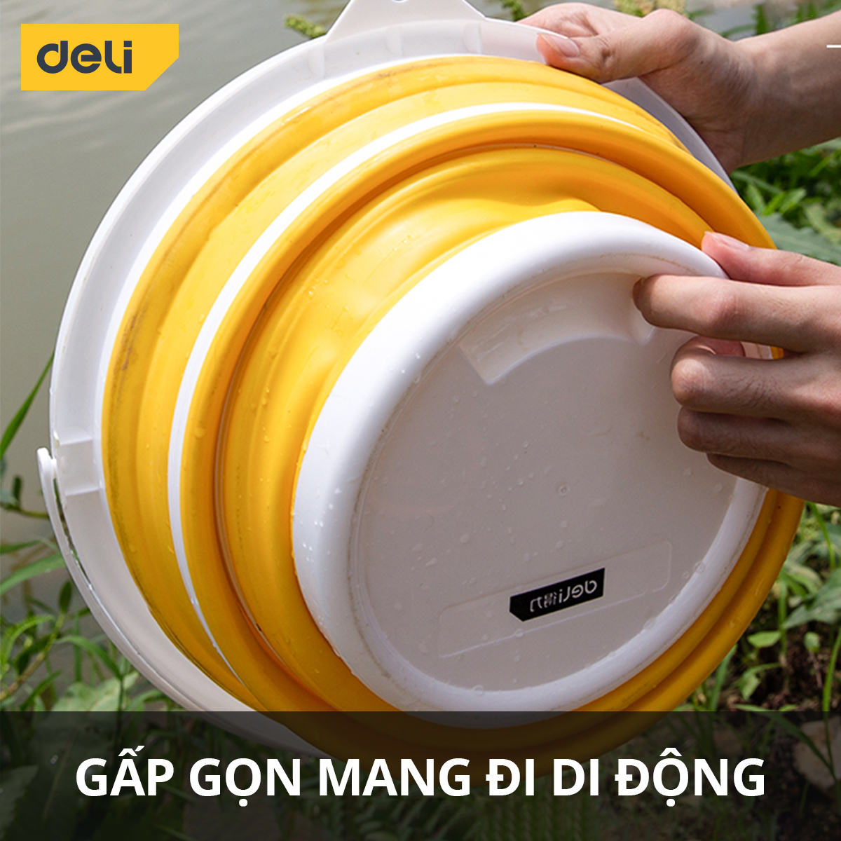 Xô Đựng Nước Gấp Gọn Deli Dung Tích 10L Thông Minh, Có Móc Treo Tiện Dụng, Chất Liệu Siêu Bền - DL882010