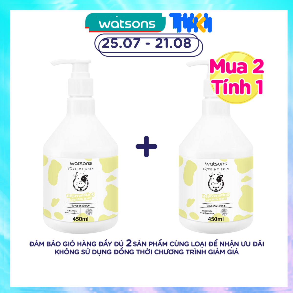 Sữa Tắm Watsons Love My Skin Ngừa Lão Hoá Rejuvenating Soy Milk Bath 450ml
