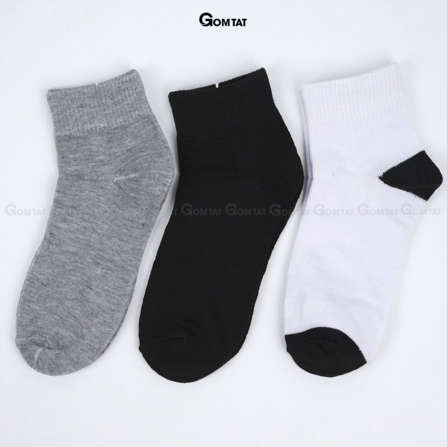 Combo 10 Đôi Vớ Cổ Cao Chất Cotton Dày Dặn, Tất Cao Cổ Nam Nữ Nano Bạc Khử Mùi Kháng Khuẩn - GOMTAT-VNXK-TRONCAO