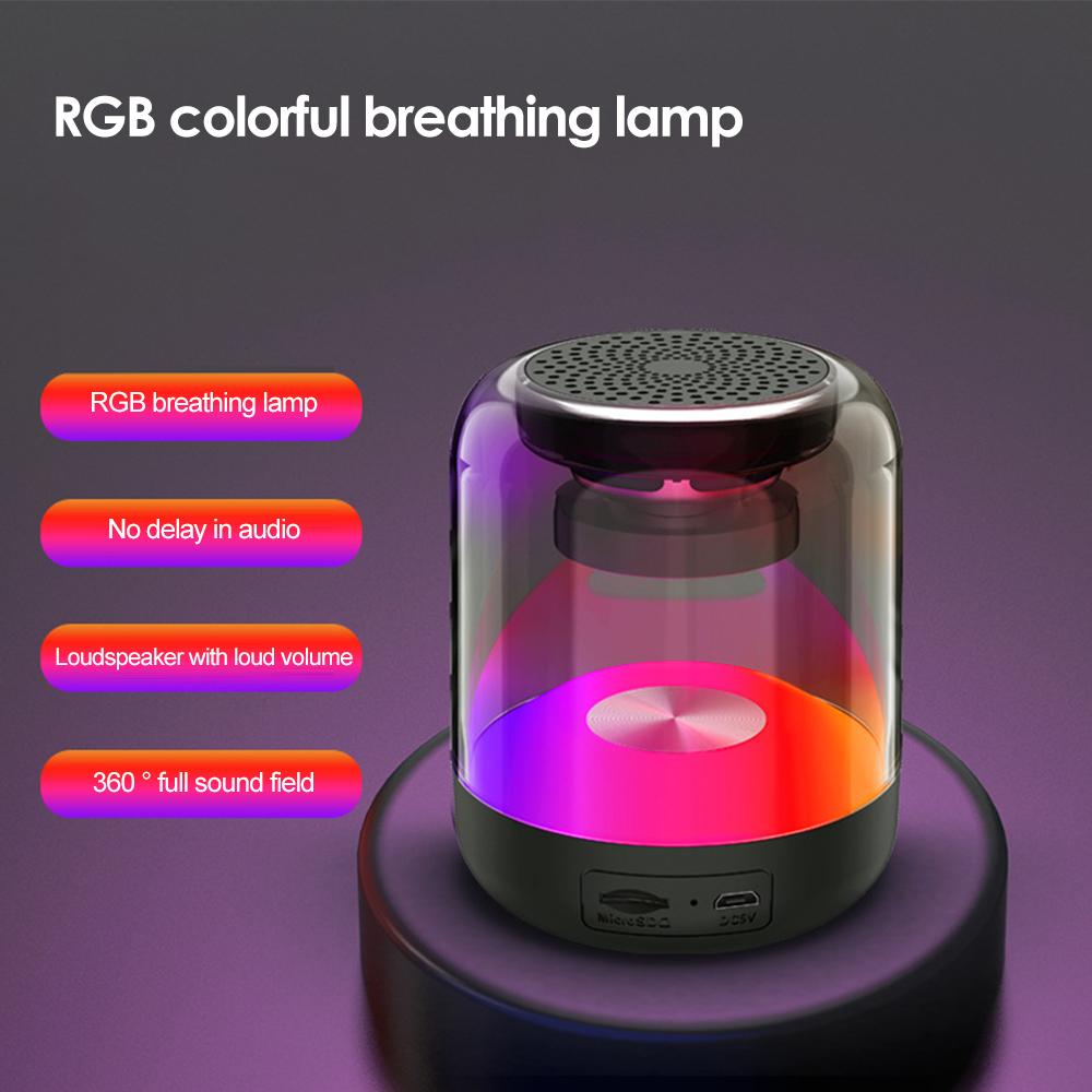 Loa Bluetooth âm thanh nổi không dây mới Đèn đầy màu sắc Loa siêu trầm Hộp âm thanh Loa Bluetooth gia đình di động có thẻ TF Âm thanh AUX Màu sắc: Đỏ