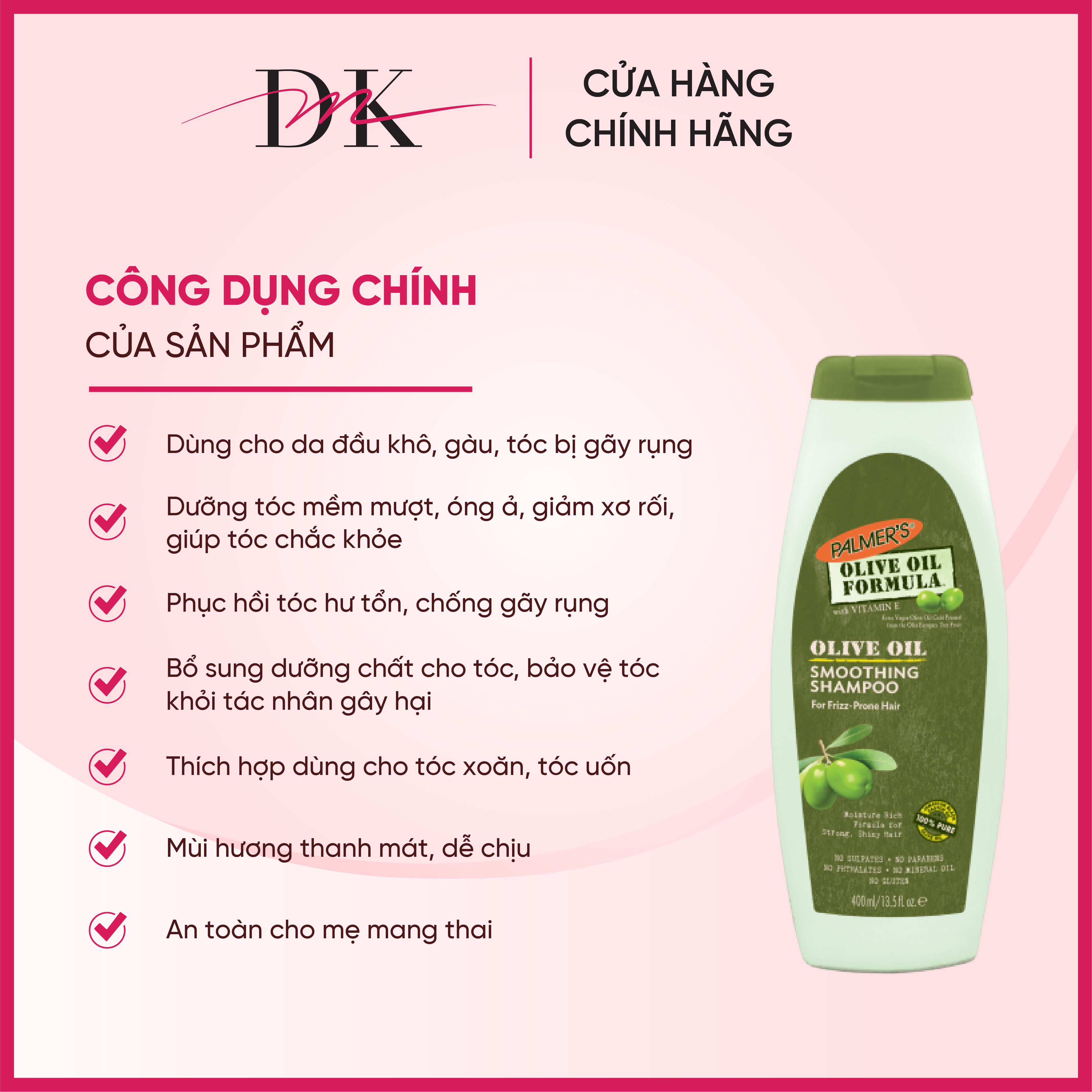 Dầu Gội Dưỡng Tóc Olive Palmer's Olive Oil Formula Smoothing Shampoo PL2593 (400ml)