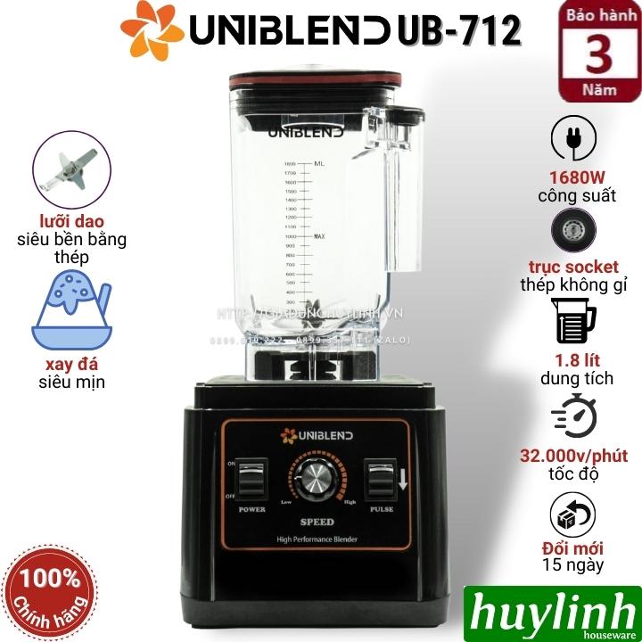 Máy xay sinh tố công nghiệp Uniblend UB-712 - 1680W - 1.8 lít - Hàng chính hãng