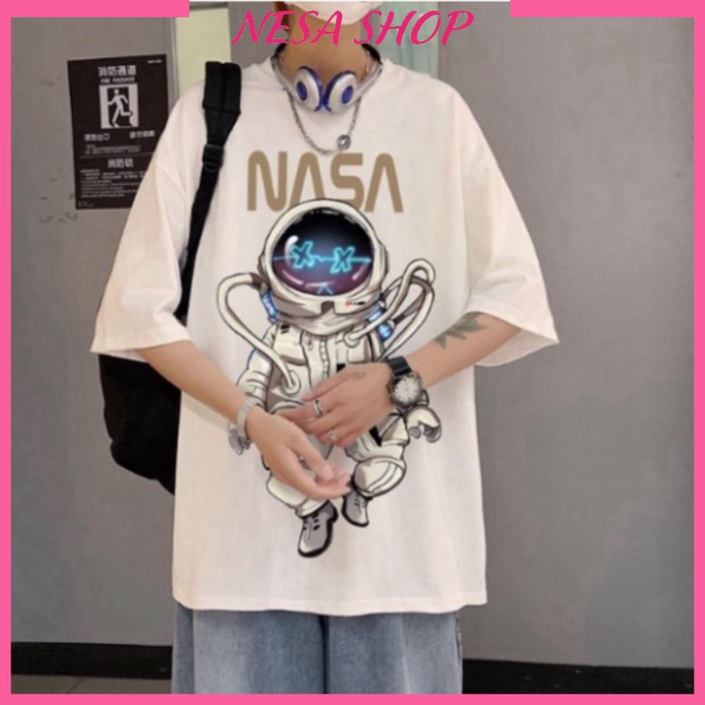 Áo thun unisex nam nữ form rộng tay lỡ PHI HÀNH GIA NASA freesize từ 40 đến 70kg, áo phông nam nữ NeSa