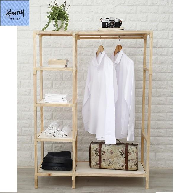 Kệ gỗ treo quần áo lắp ghép đa năng