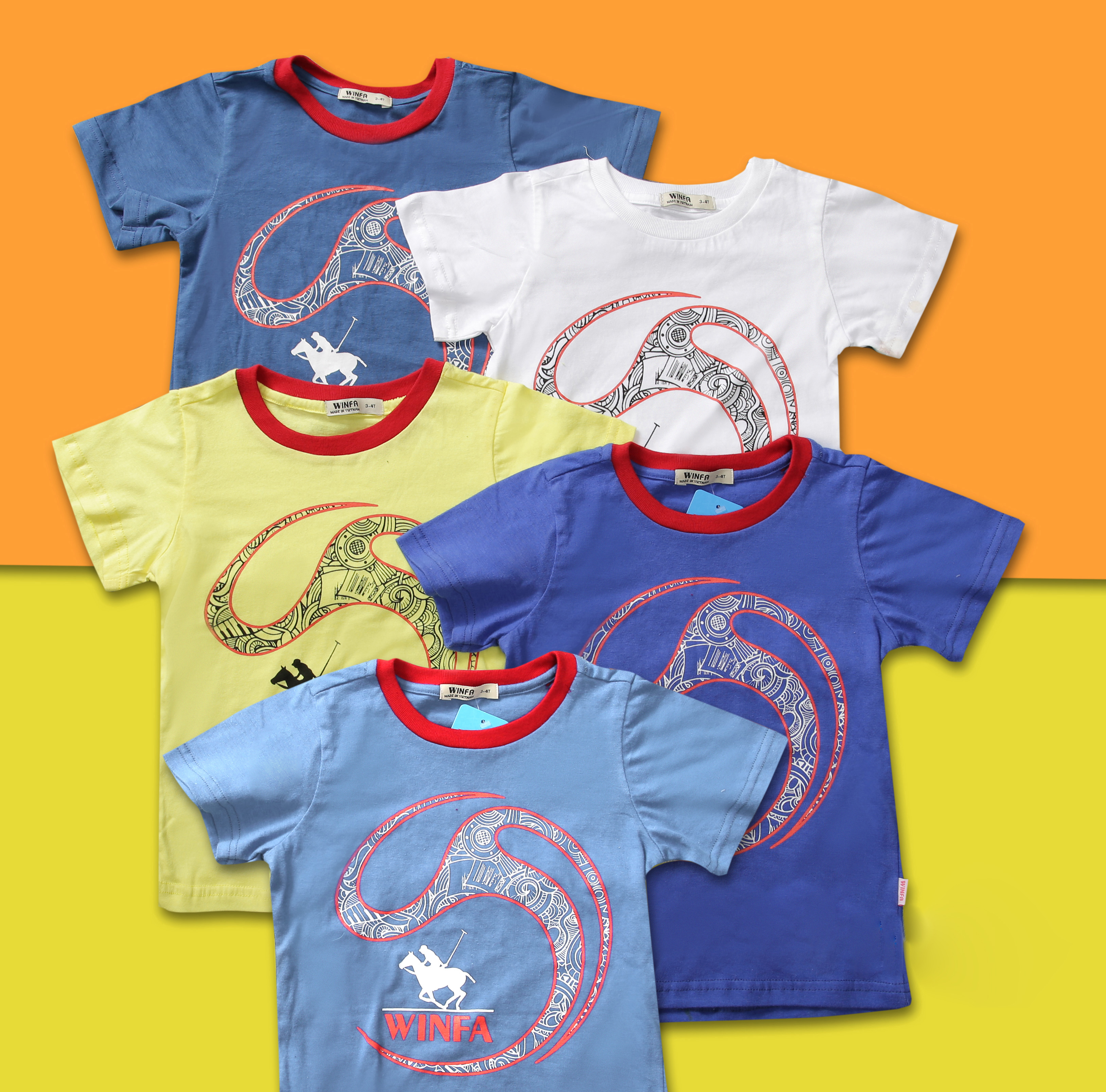 COMBO 5 ÁO THUN TRẺ EM WINFA - COTTON THIÊN NHIÊN