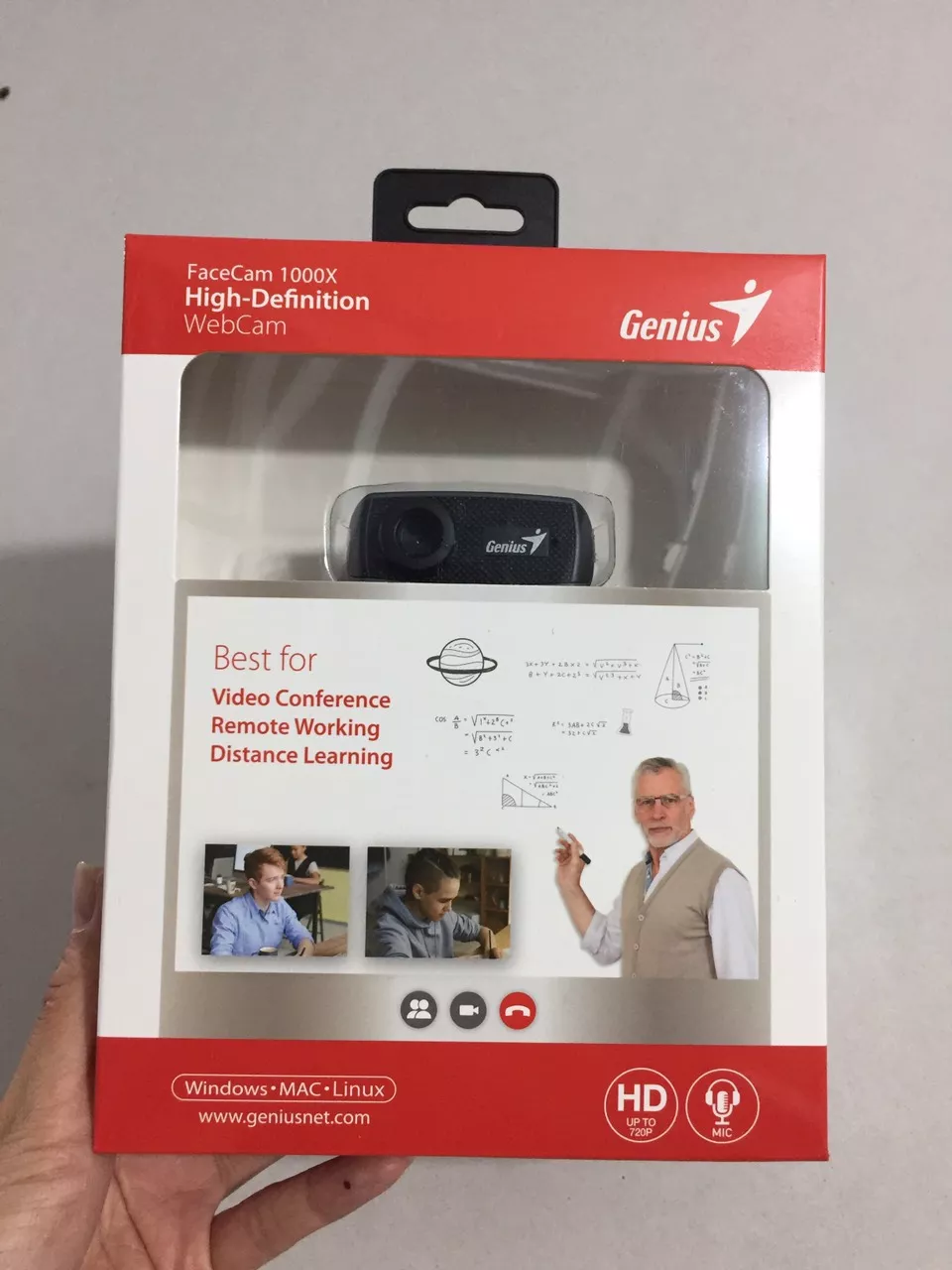 Webcam 720p HD tích hợp mic Genius 1000X V2 model RS2 - Hàng chính hãng