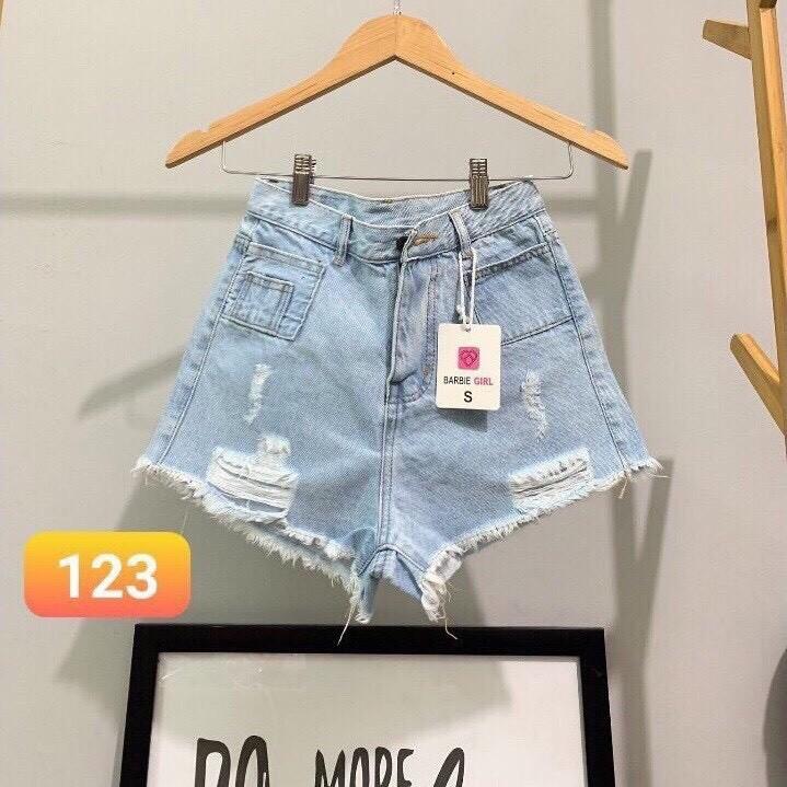 Quần short jean nữ lưng cao King168 , quần short nữ cao cấp hh07