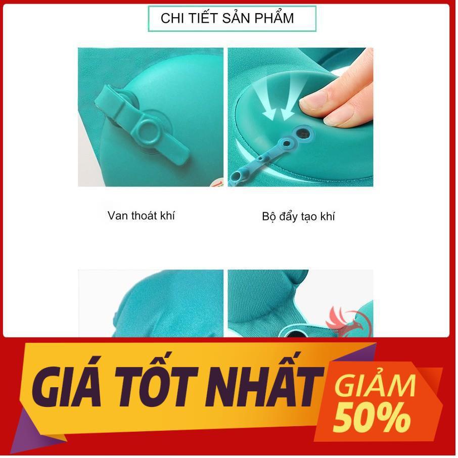 Gối hơi gối kê cổ chữ u tự động bơm tựa đầu để ngủ văn phòng du lịch đi ô tô xe hơi máy bay có nút cài