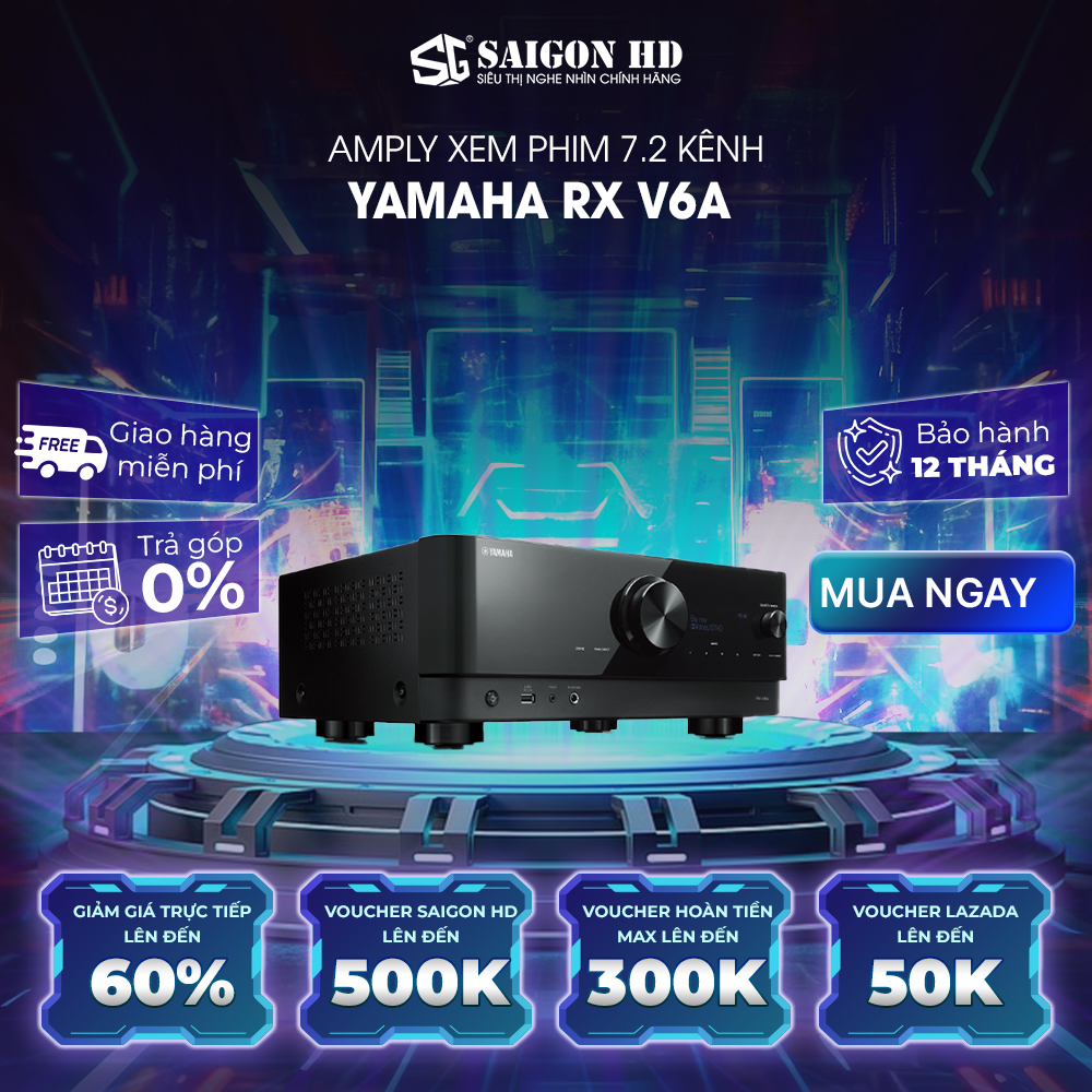 Amply xem phim 7.2 kênh YAMAHA RX V6A - Hàng chính hãng, giá tốt