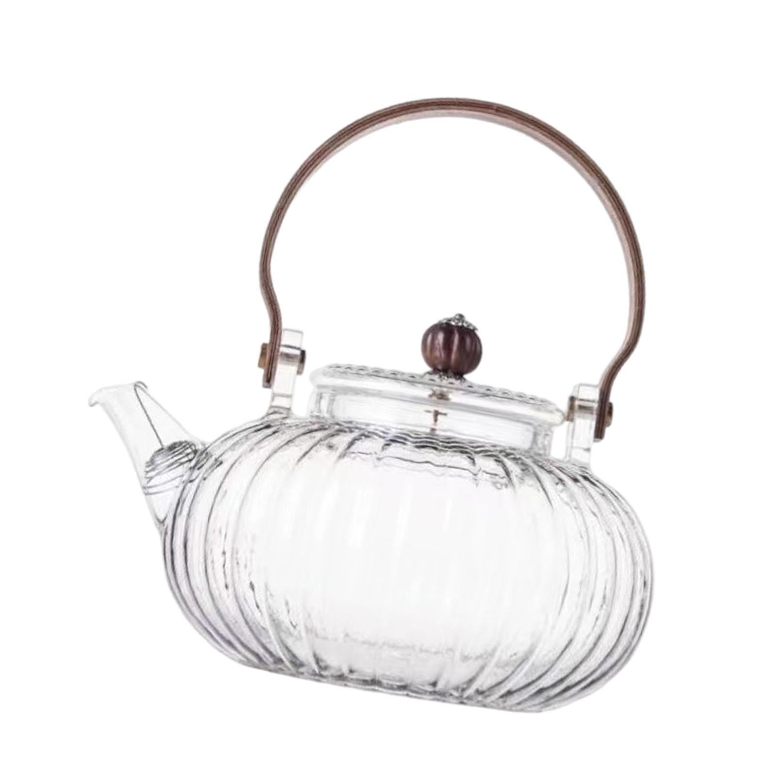 Clear Glass Teapot 750ml Hand Blowing Borosilicate Tea Kettle Tea Pot