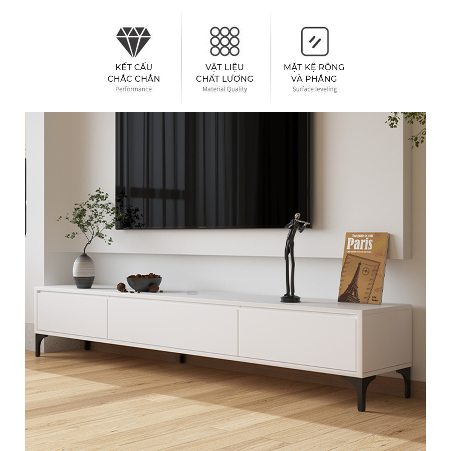 Kệ Tivi Để Sàn Phong Cách Hàn Quốc Kết Hợp Ngăn Tủ Để Đồ Tiết Kiệm Diện Tích AP323