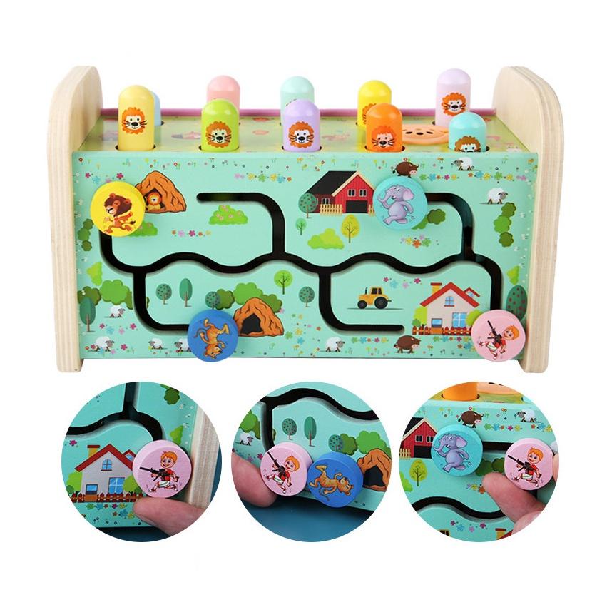 Đồ Chơi Đập Chuột Kèm Đàn Xylophone 3in1 Bằng Gỗ Cho Bé Phát Triển Trí Tuệ