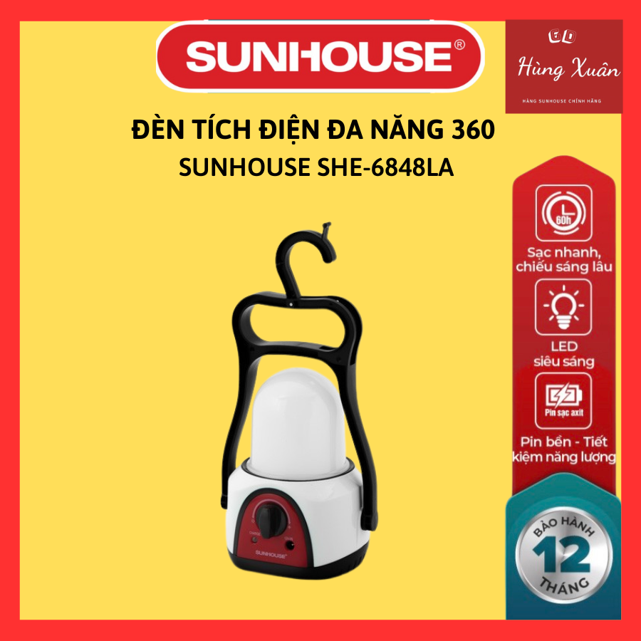 Đèn Tích Điện Đa Năng 360 Sunhouse Cỡ Trung She 6848la