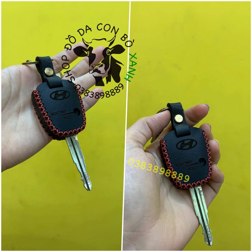 Bao da dành cho chìa khoá Hyundai Getz, Click, Starex, Verna handmade da thật 001