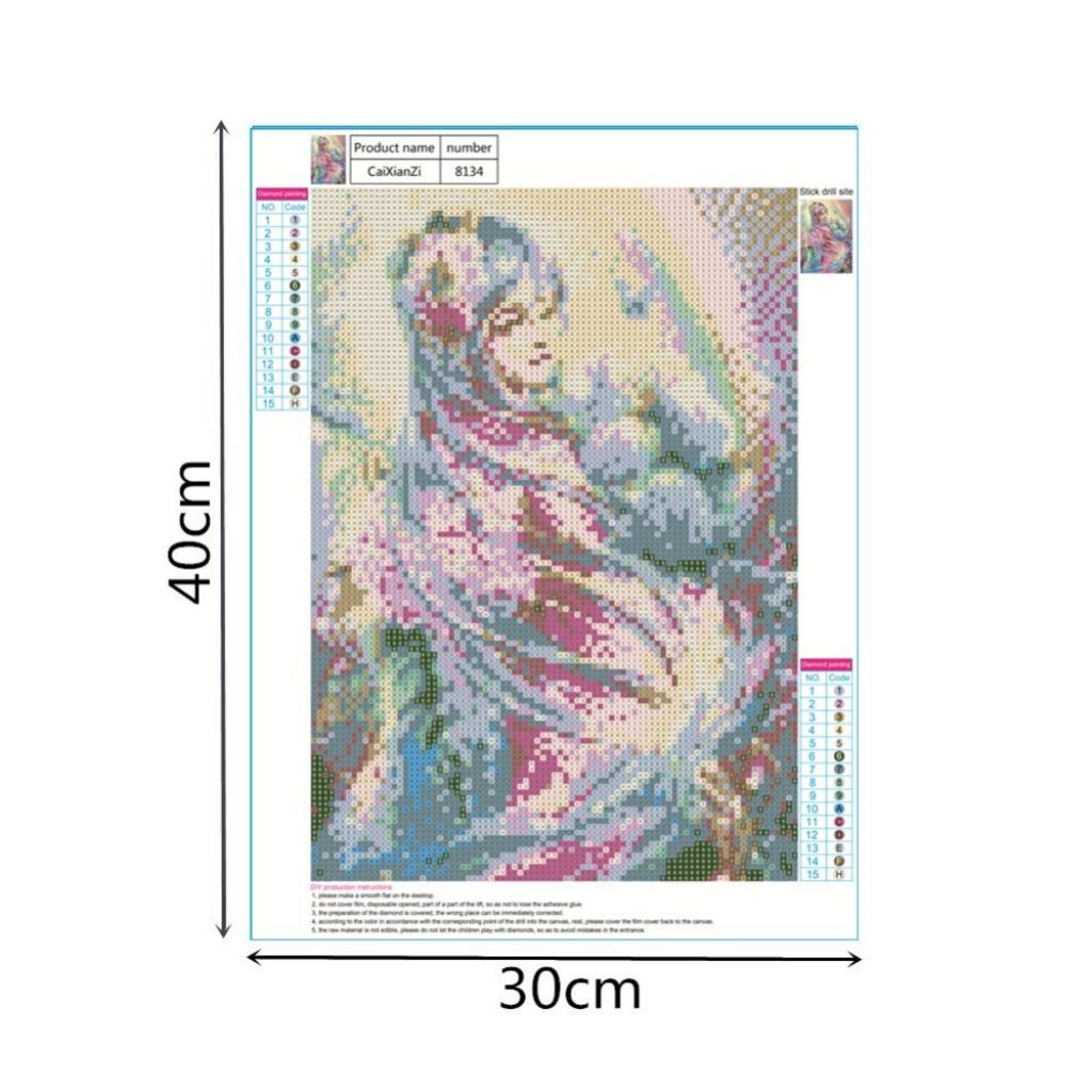 2 Sets DIY 5D Diamond Painting, Fancy Flower Fairy Rhinestone Diamond Embroidery