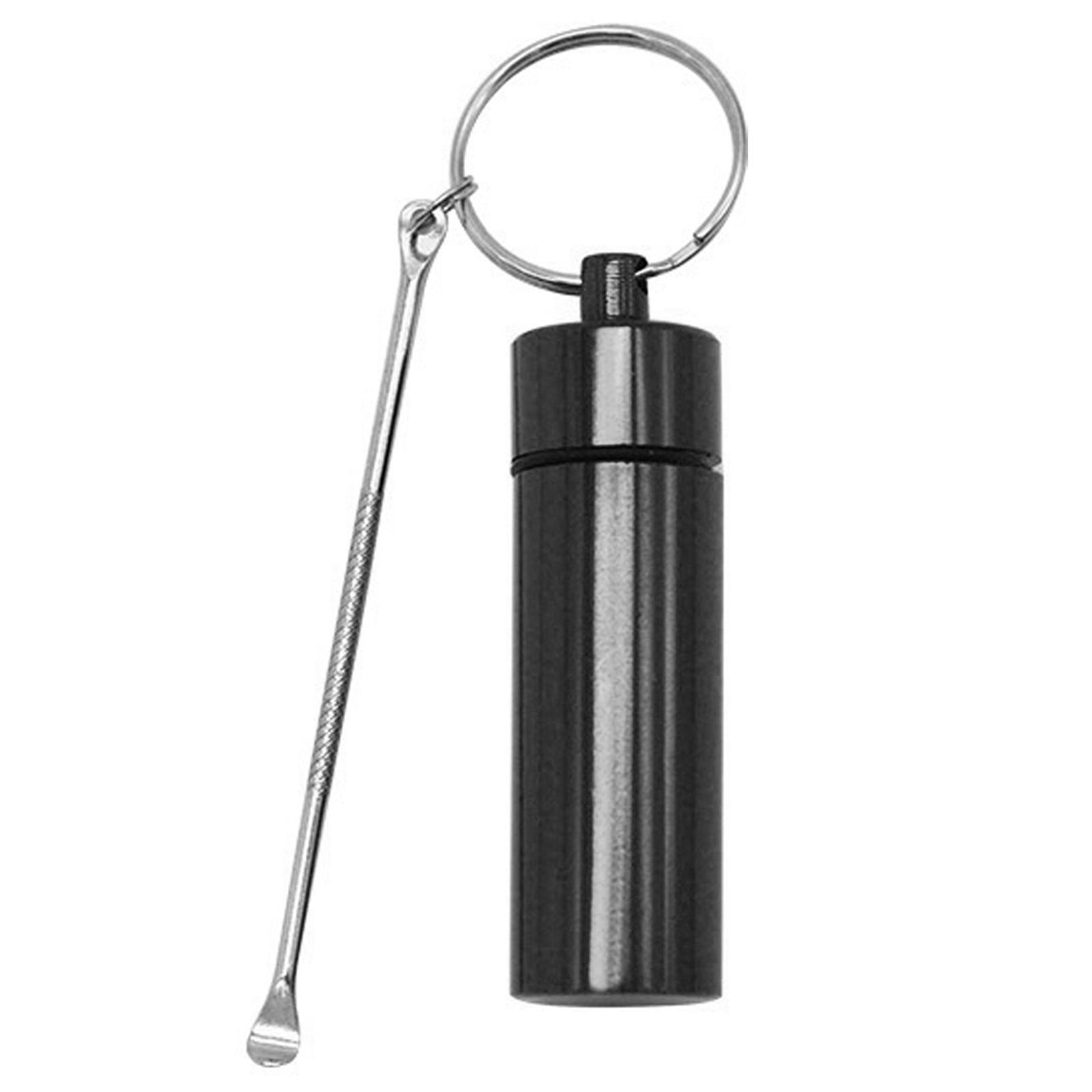 Portable Keychain Pill Box, Small Emergency Storage First Aid Organizer for Travel
