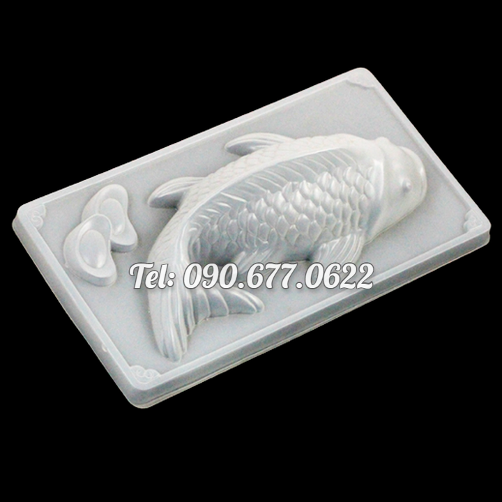 Khuôn cá chép và 2 thỏi vàng làm bánh, rau câu, khuôn ép xôi, giò chả – Loại 29 cm - Mã số 1736